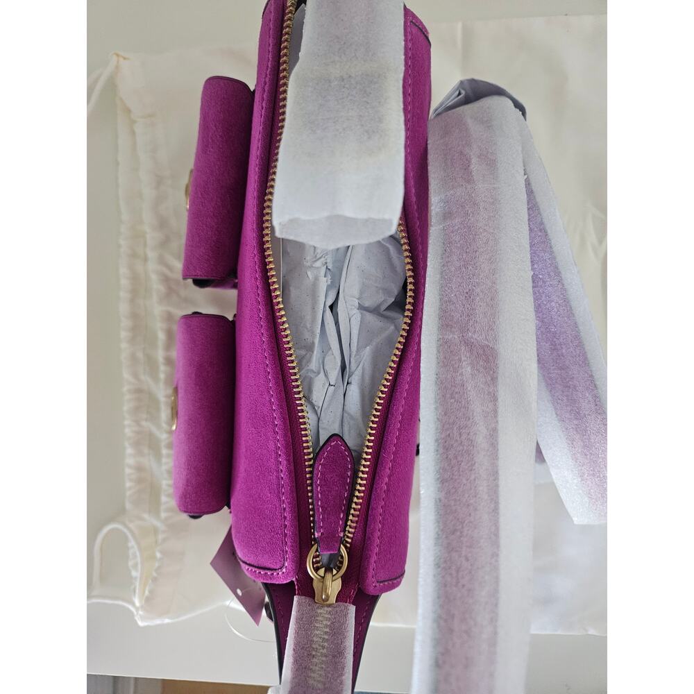 Turnlock Haversack Bag 27 in Magenta Suede - Picture 7 of 7
